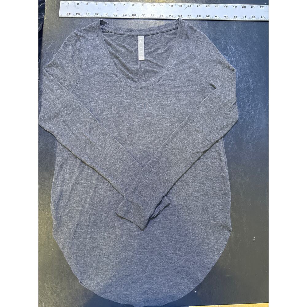 Athleta T-Shirt Womens XXS Dark Gray Long Sleeve Athleisure Yoga Running Gym
